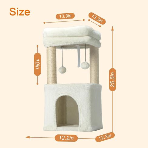 Cat Tree Condo for Cats,Cats Tower and Plush Perch,Cat Scratching Posts with Dangling Ball for Indoor Kittens and Small Cats Gray in Saudi Arabia