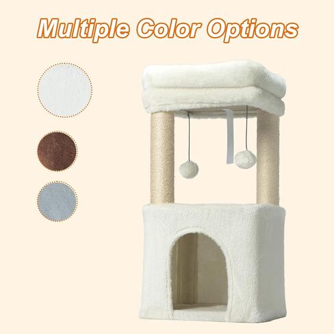 Cat Tree Condo for Cats,Cats Tower and Plush Perch,Cat Scratching Posts with Dangling Ball for Indoor Kittens and Small Cats Gray in Saudi Arabia