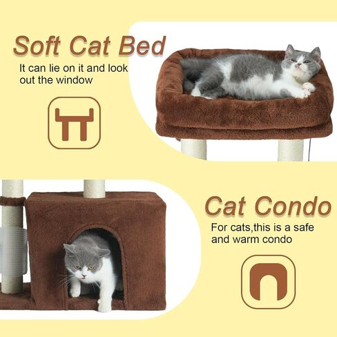 Cat Tree Condo for Cats,Cats Tower and Plush Perch,Cat Scratching Posts with Dangling Ball for Indoor Kittens and Small Cats Gray in Saudi Arabia