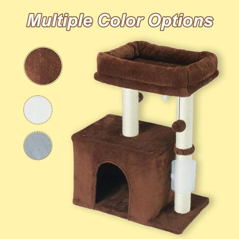 Cat Tree Condo for Cats,Cats Tower and Plush Perch,Cat Scratching Posts with Dangling Ball for Indoor Kittens and Small Cats Gray in Saudi Arabia