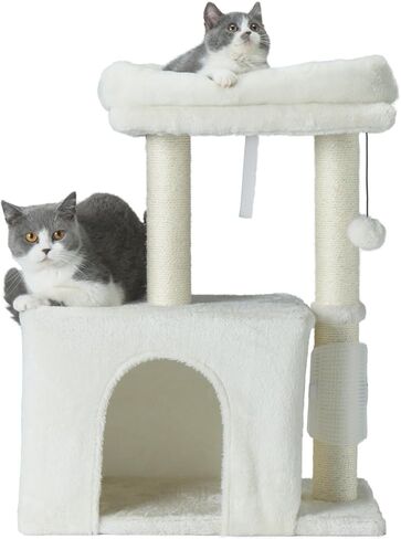 Cat Tree Condo for Cats,Cats Tower and Plush Perch,Cat Scratching Posts with Dangling Ball for Indoor Kittens and Small Cats Gray in Saudi Arabia
