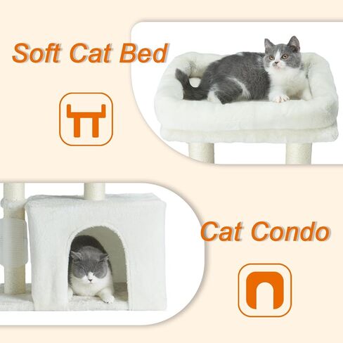 Cat Tree Condo for Cats,Cats Tower and Plush Perch,Cat Scratching Posts with Dangling Ball for Indoor Kittens and Small Cats Gray in Saudi Arabia