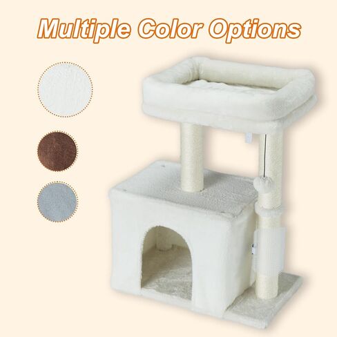 Cat Tree Condo for Cats,Cats Tower and Plush Perch,Cat Scratching Posts with Dangling Ball for Indoor Kittens and Small Cats Gray in Saudi Arabia