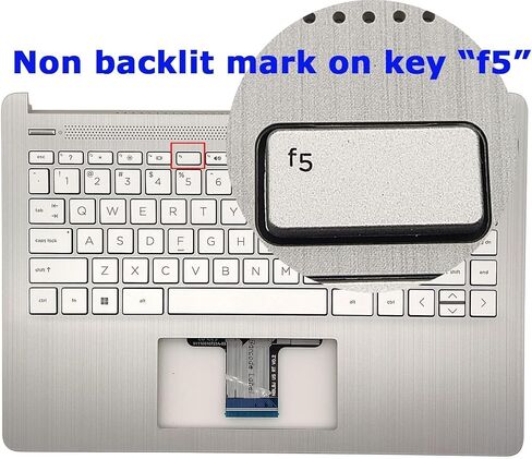Replacement Non-Backlit Keyboard Palmrest Upper Case Top Cover for HP 14-DQ 14-FQ 14T-DQ 14Z-FQ Laptop Assembly L88200-001 Natural Silver in Saudi Arabia