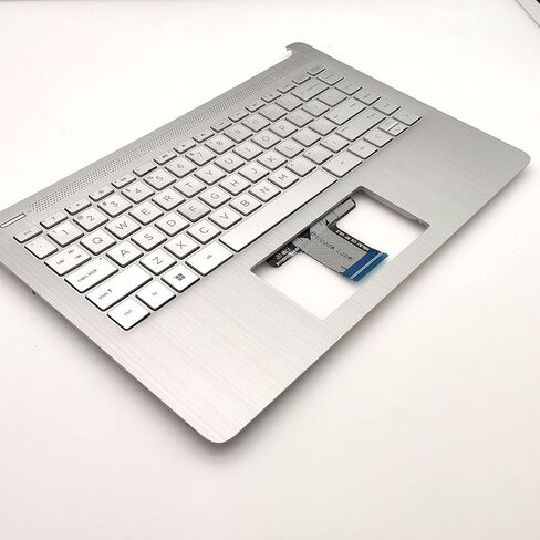 Replacement Non-Backlit Keyboard Palmrest Upper Case Top Cover for HP 14-DQ 14-FQ 14T-DQ 14Z-FQ Laptop Assembly L88200-001 Natural Silver in Saudi Arabia