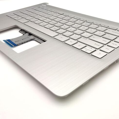 Replacement Non-Backlit Keyboard Palmrest Upper Case Top Cover for HP 14-DQ 14-FQ 14T-DQ 14Z-FQ Laptop Assembly L88200-001 Natural Silver in Saudi Arabia