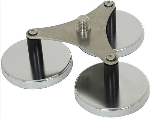 حامل مغناطيسي ثلاثي AdirPro - نظام تركيب مغناطيسي عالي التحمل مع خيط ذكر 5/8 × 11 يستخدم لربط أقطاب المنشور وهوائيات GPS/GNSS بأي أسطح معدنية - رائع لمسح خطوط الأنابيب in Kuwait