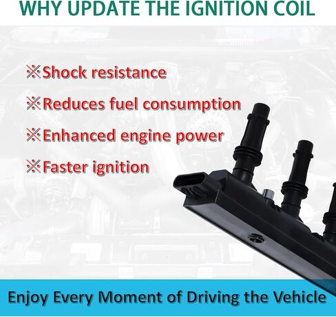 حزمة ملف الإشعال UF669 متوافقة مع 1.4L شيفروليه كروز 2011-2015، كروز المحدودة 2016، سونيك 12-20، تراكس 13-22، فولت 11-15، بويك إنكور 13-21، كاديلاك ELR 14-16، استبدال 55575499 555778 in Kuwait