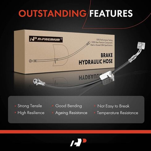 A-Premium Rear Driver Brake Hydraulic Hose Compatible with Select Chrysler and Dodge Models - Sebring 2001-2006, Stratus 2001-2006, with Rear Disc Brakes - Replace# 4879283AA in Kuwait