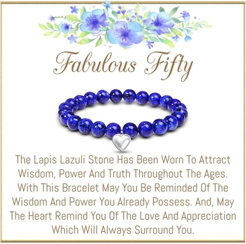 50th Birthday Gifts for Women, 50th Birthday Bracelet, 50th Birthday jewelry, 50th Birthday Gifts in Saudi Arabia