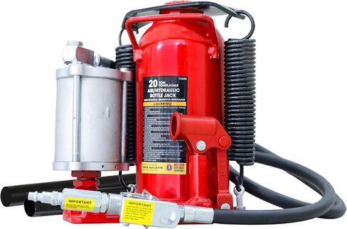 BIG RED 12 Ton (24,000 LBs) Torin Welded Pneumatic Air Hydraulic Car Bottle Jack with Aluminum Alloy Pump and Special Slow Release Equipment for Auto Repair and House Lift, Red, TQ12006 in Saudi Arabia