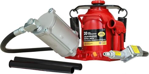 BIG RED 12 Ton (24,000 LBs) Torin Welded Pneumatic Air Hydraulic Car Bottle Jack with Aluminum Alloy Pump and Special Slow Release Equipment for Auto Repair and House Lift, Red, TQ12006 in Saudi Arabia