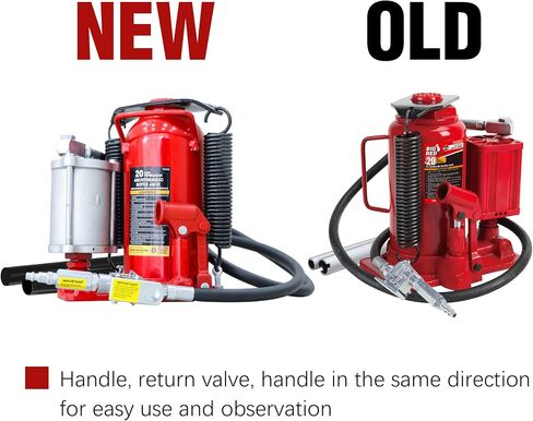 BIG RED 12 Ton (24,000 LBs) Torin Welded Pneumatic Air Hydraulic Car Bottle Jack with Aluminum Alloy Pump and Special Slow Release Equipment for Auto Repair and House Lift, Red, TQ12006 in Saudi Arabia