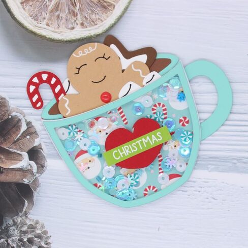KSCRAFT Christmas Tea Cup Shaker Metal Cutting Dies Stencils for DIY Scrapbooking Decorative Embossing DIY Paper Card in Saudi Arabia