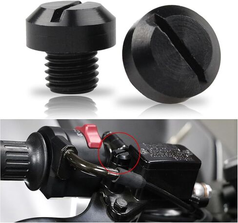 2 PCS Motorcycle Mirror Plugs, 0.3In Waterproof Metal Rearview Mirror Anti-rust Screw, Rearview Mirror Holder Compatible with Suzuki Honda Yamaha Kawasaki Motorcycle (Black) in Saudi Arabia