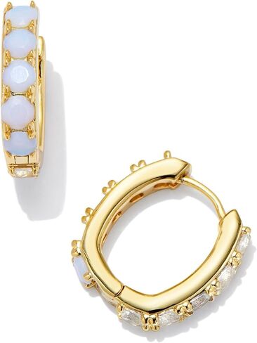 Kendra Scott Womens Chandlier Huggie Earrings Gold White Opalite Mix One-Size in Saudi Arabia