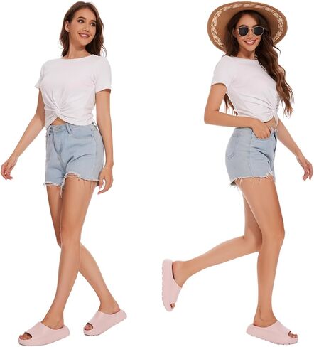 صنادل منصة النساء | شباشب سحابة من الريش | شرائح دش سريعة الجفاف للحمام/حمام السباحة/الشاطئ in Kuwait