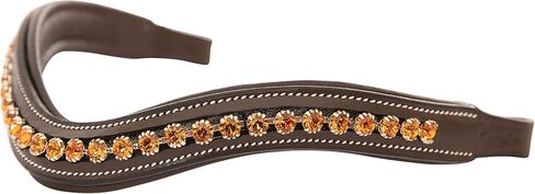 Bling Browbands for Horses– Adorn Your Bridle with Sparkly Diamante Crystals and U-Shape Padded Leather | Crystal Color- Topaz in Kuwait