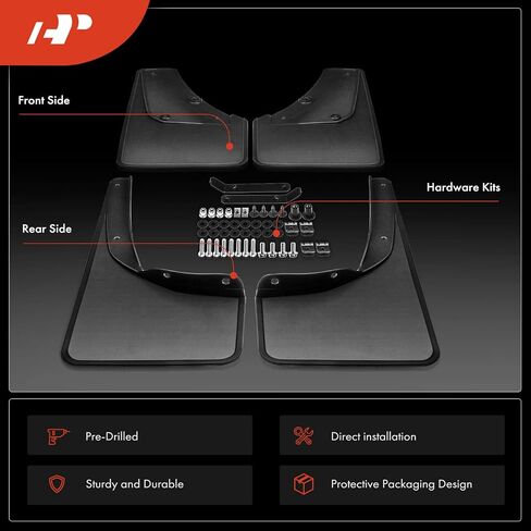 A-Premium Set of 4PCS Mud Flaps Splash Guards Mudguards Mudflaps with Hardware Kits Accessory Compatible with Suzuki Jimny 2019-2021, Black Color, Front and Rear (Driver & Passenger Sides) in Kuwait