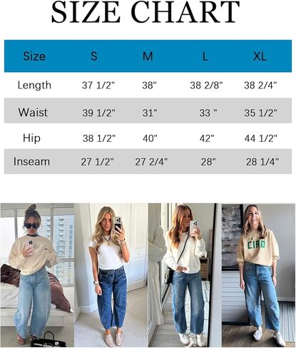 Dokuritu Baggy Jeans Wide Leg Denim Y2k Ankle Pants Barrel Boyfriend Low Rise Jeans for Woman with Pockets in Kuwait