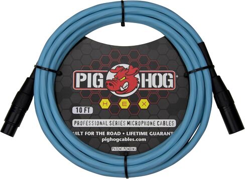 كابلات ميكروفون من سلسلة Pig HOG PHMH15DB بطول 15 قدم موصل XLR باللون الأزرق دافني in Saudi Arabia