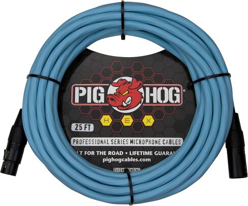 كابلات ميكروفون من سلسلة Pig HOG PHMH15DB بطول 15 قدم موصل XLR باللون الأزرق دافني in Saudi Arabia