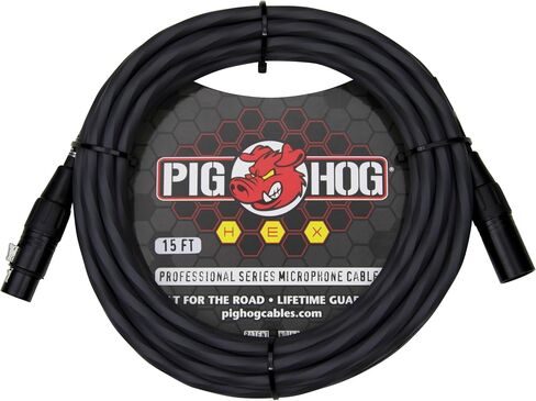 كابلات ميكروفون من سلسلة Pig HOG PHMH15DB بطول 15 قدم موصل XLR باللون الأزرق دافني in Saudi Arabia