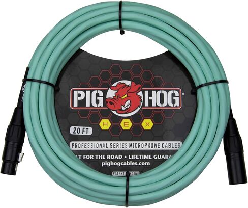 كابلات ميكروفون من سلسلة Pig HOG PHMH15DB بطول 15 قدم موصل XLR باللون الأزرق دافني in Saudi Arabia