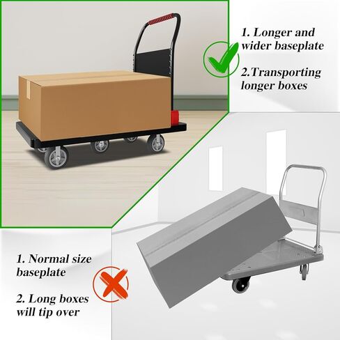 عربة شاحنة ذات منصة مع قفص، عربة مسطحة قابلة للطي مع قفص قابل للفصل، سعة وزن 1500 رطل، سهلة الحركة مع عجلة دوارة 5 بوصات شديدة التحمل وحزامين لتوفير المساحة وتصميم من طبقتين in Kuwait