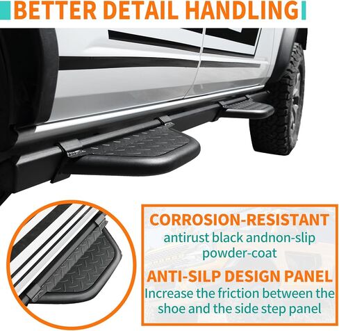 Bronco Running Boards for Ford Bronco 4 Door 2021 2022 2023, Heavy Duty Bronco Side Steps Off-Road Black Powder Coated Stainless Steel Nerf Bars in Saudi Arabia
