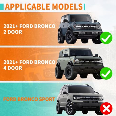 Bronco Running Boards for Ford Bronco 4 Door 2021 2022 2023, Heavy Duty Bronco Side Steps Off-Road Black Powder Coated Stainless Steel Nerf Bars in Saudi Arabia