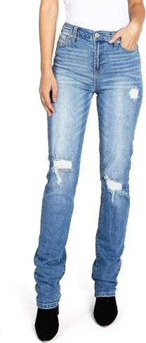 Celebrity Pink Women's Juniors High Rise Slim Fit Straight Leg Jeans in Kuwait