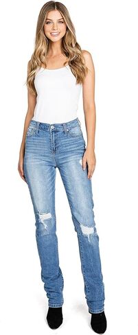 Celebrity Pink Women's Juniors High Rise Slim Fit Straight Leg Jeans in Kuwait