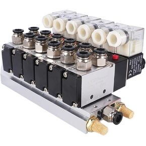 4v210-08 2-Position 5-Way 12V 24V 110V 220V 6 PNEUMATION VALVE RABED BASE 8MM Accessories Slencer Set 2-10 Motions (3 محطات ، AC110V) in Kuwait