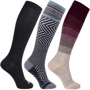 JAVIE 74% Merino Wool Compression Socks for Men & Women (15-20mmHg), Ombre Knee-High Socks Seamless Toe for Travel in Saudi Arabia