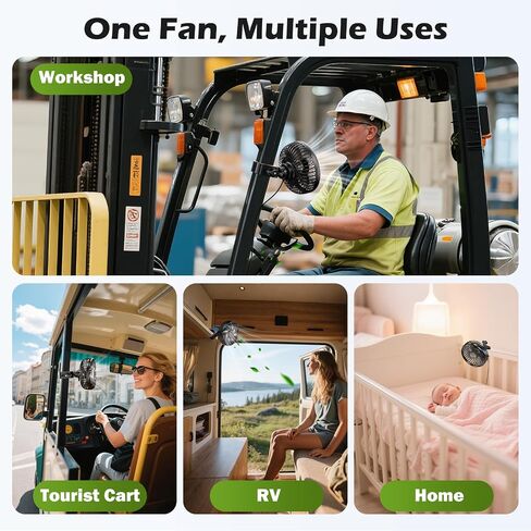 مروحة عربة الجولف ، مروحة USB المحمولة لـ Ezgo ، Club Car ، Yamaha ، 3700 دورة في الدقيقة ، وضوضاء منخفضة ، و 3 سرعات ، و 360 درجة ، و 10 ثانية in Saudi Arabia