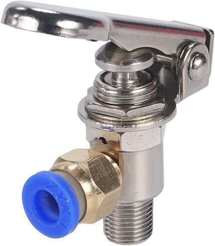 Exhaust valve 3-way M5 internal thread 1/8" external thread push button switch TAC-3P-34T air pneumatic mechanical valve with accessories TV-3P(4MM) in Kuwait