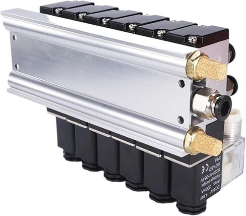 4V210-08 2-position 5-way 12V 24V 110v 220v 6 pneumatic solenoid valve aluminum base 8mm accessories silencer set 2-10 positions(3 Stations,AC110V) in Kuwait