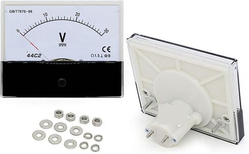 44C2 DC AC Voltmeter Pointer Meter 1V 5V 10V 15V 20V 25V 30V 50V 75V 100V 150V 200V 300V 450V 500V 1Pcs(500V) in Saudi Arabia
