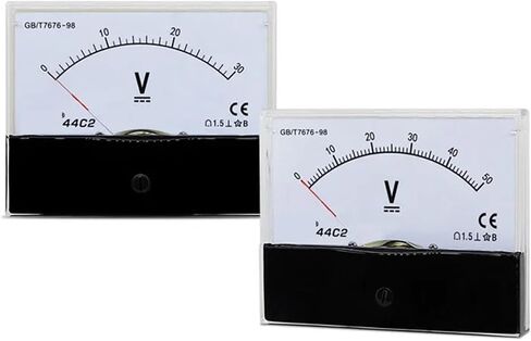 44C2 DC AC Voltmeter Pointer Meter 1V 5V 10V 15V 20V 25V 30V 50V 75V 100V 150V 200V 300V 450V 500V 1Pcs(500V) in Saudi Arabia