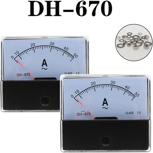 DH670 Analog Amp Panel Meter Current Ammeter Mechanical Pointer 1-500A AC Ampere DH-670 1Pcs(AC 2A) in Saudi Arabia