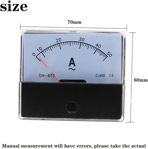 DH670 Analog Amp Panel Meter Current Ammeter Mechanical Pointer 1-500A AC Ampere DH-670 1Pcs(AC 2A) in Saudi Arabia