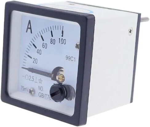 99C1 DC 1A 2A 3A 5A 10A 20A 30A 50A 75A 100A Analog Panel Ammeter Pointer Type Current Meter 48 * 48mm 1Pcs(2A) in Saudi Arabia