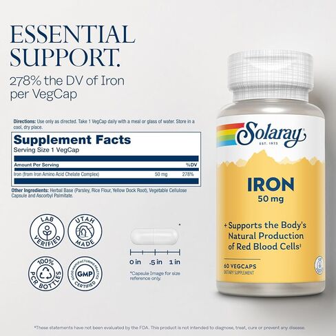 Solaray Iron 50mg | 60 م in Saudi Arabia
