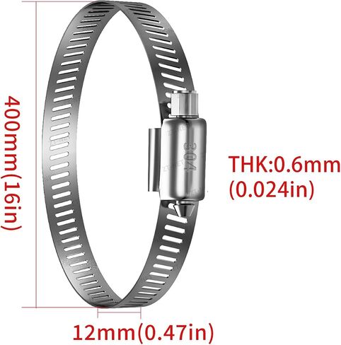 4 Pieces Adjustable 304 Stainless Steel Hose Clamp Duct Clamps Pipe Clamp Ducting Clamp worm drive hose clamps Poles Mount Adapter Diameter 16inch (16 Inch Hose Clamp) in Saudi Arabia
