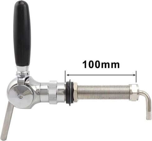 Brewing Equipment Belgian Beer Tap with 5/8" Thread Shank Flow Control Ball Type Draft Beer Faucet Homebrew Bar Dispenser Brewing Equipment(with 100mm Shank) in Kuwait