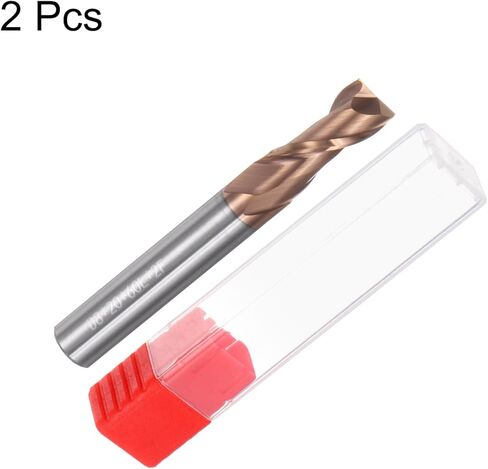 uxcell 2pcs 8mm dia 8mm shank square end lend mill 2 flutes hrc55 carbide altin cnc router bits bits for end milling cnc machining in Saudi Arabia