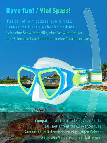 Kids Swim Mask Goggles, Swimming Dive Snorkel Mask with Nose Cover Fabric Strap for Kids Boy Girls in Saudi Arabia