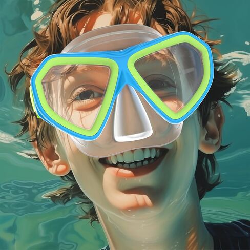 Kids Swim Mask Goggles, Swimming Dive Snorkel Mask with Nose Cover Fabric Strap for Kids Boy Girls in Saudi Arabia