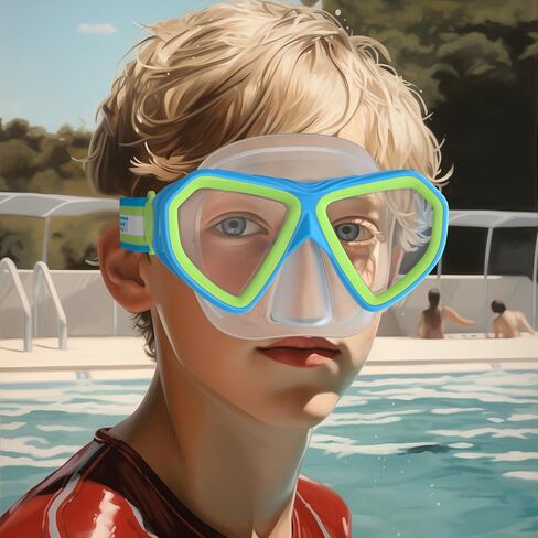 Kids Swim Mask Goggles, Swimming Dive Snorkel Mask with Nose Cover Fabric Strap for Kids Boy Girls in Saudi Arabia
